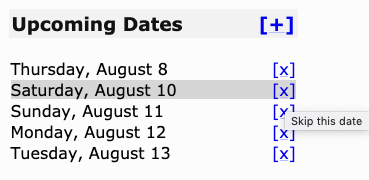 Choosing to skip August 10th